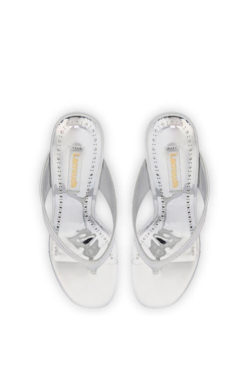 Larroude Larroudé Gaia Wedge Sandal In Silver