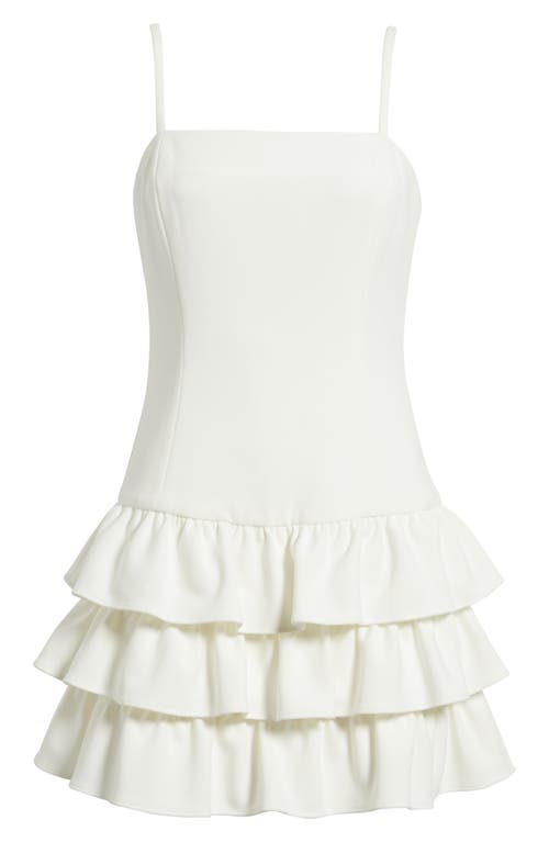 French Connection Whisper Tiered Ruffle Minidress In White