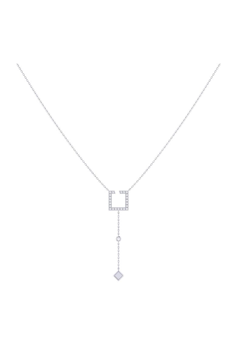 LuvMyJewelry Street Light Square Sterling Silver Diamond Lariat Necklace, Alternate, color, 