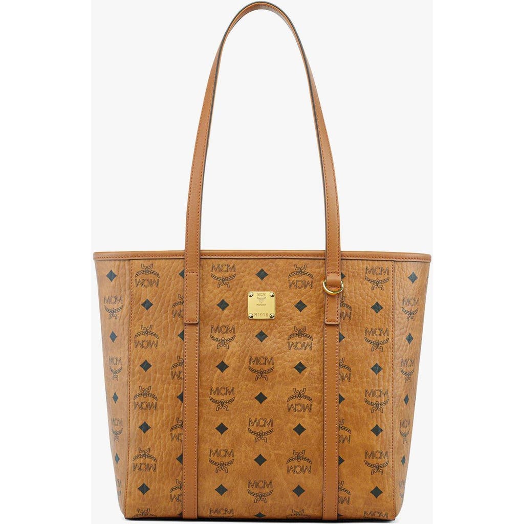 Mcm Toni Top-zip Shopper In Cognac
