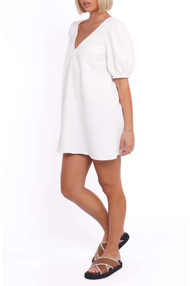 Coleman Puff Sleeve Cotton Minidress, Alternate, color, CREAM