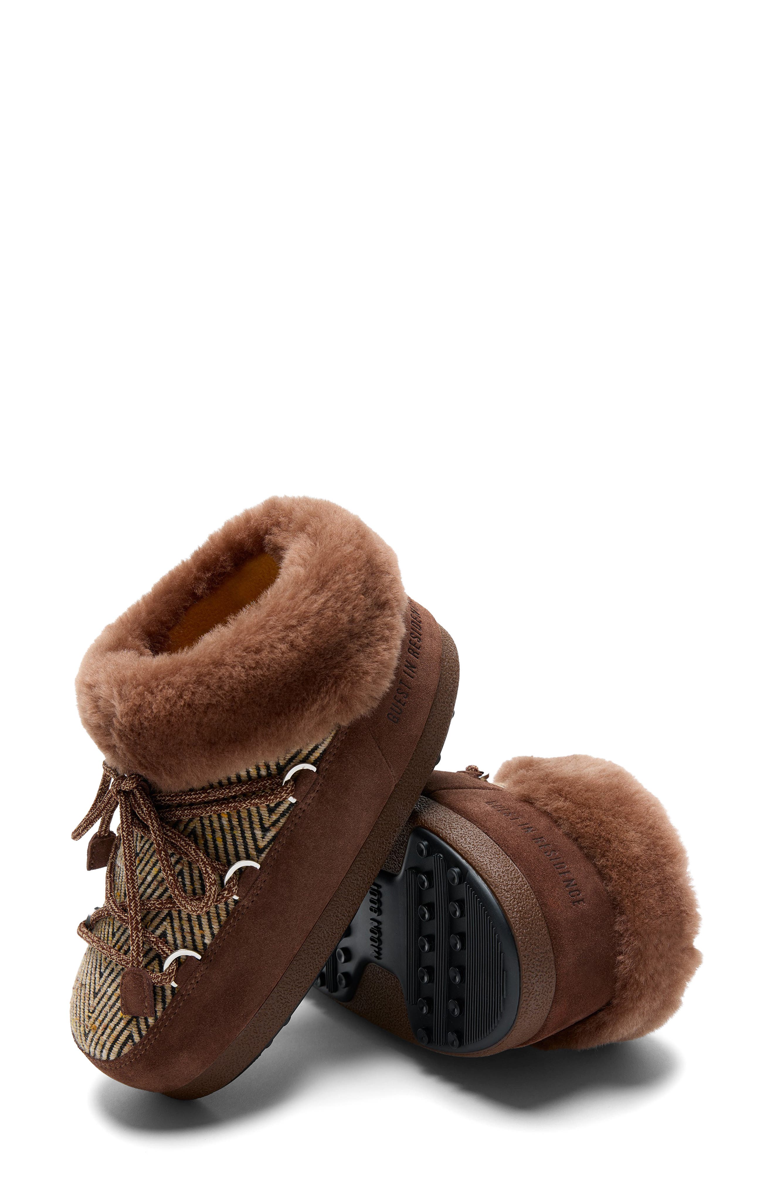 Moon Boot<sup>®</sup> x Guest In Residence EVX Chalet Faux Fur Trim Mule, Alternate, color, Cocoa