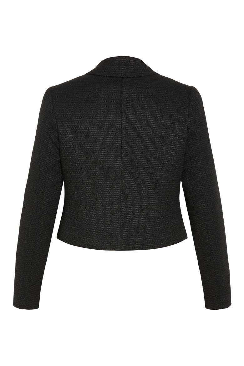 Regina Bouclé Crop Jacket, Alternate, color, BLACK