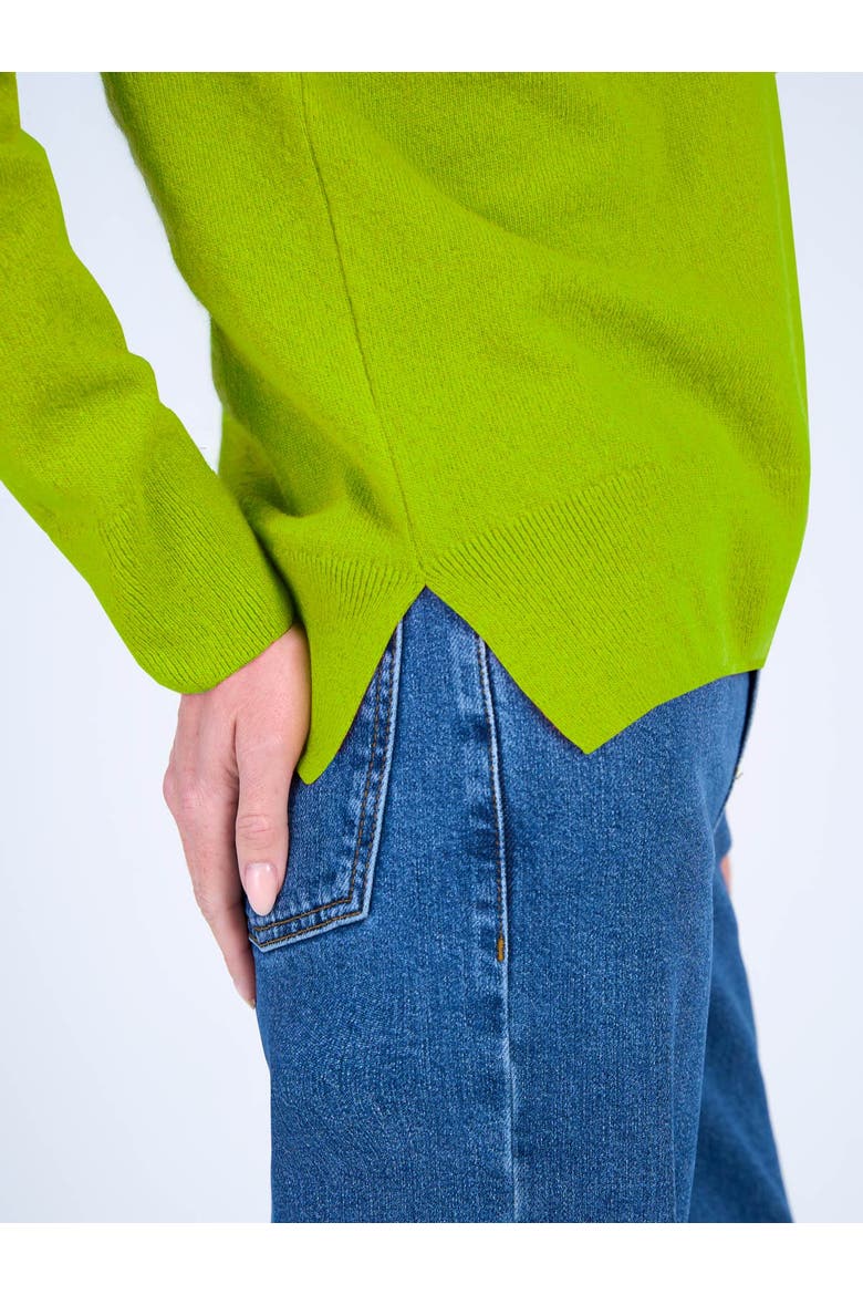 Long Sleeve Collared V-Neck Sweater, Alternate, color, Parrot Green
