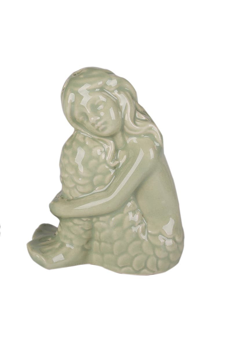 Ceramic Mermaid 2-Piece Salt & Pepper Set 3.55", Alternate, color, Green