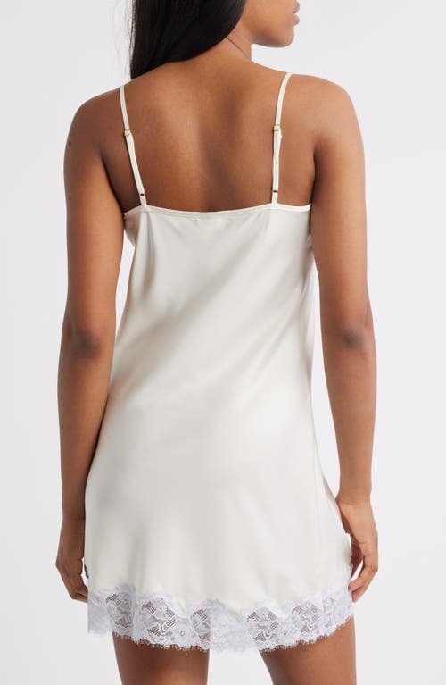 Open Edit Lace Trim Satin Chemise