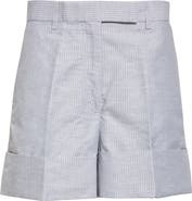 Thom Browne Pinstripe Linen & Cotton Sack Shorts