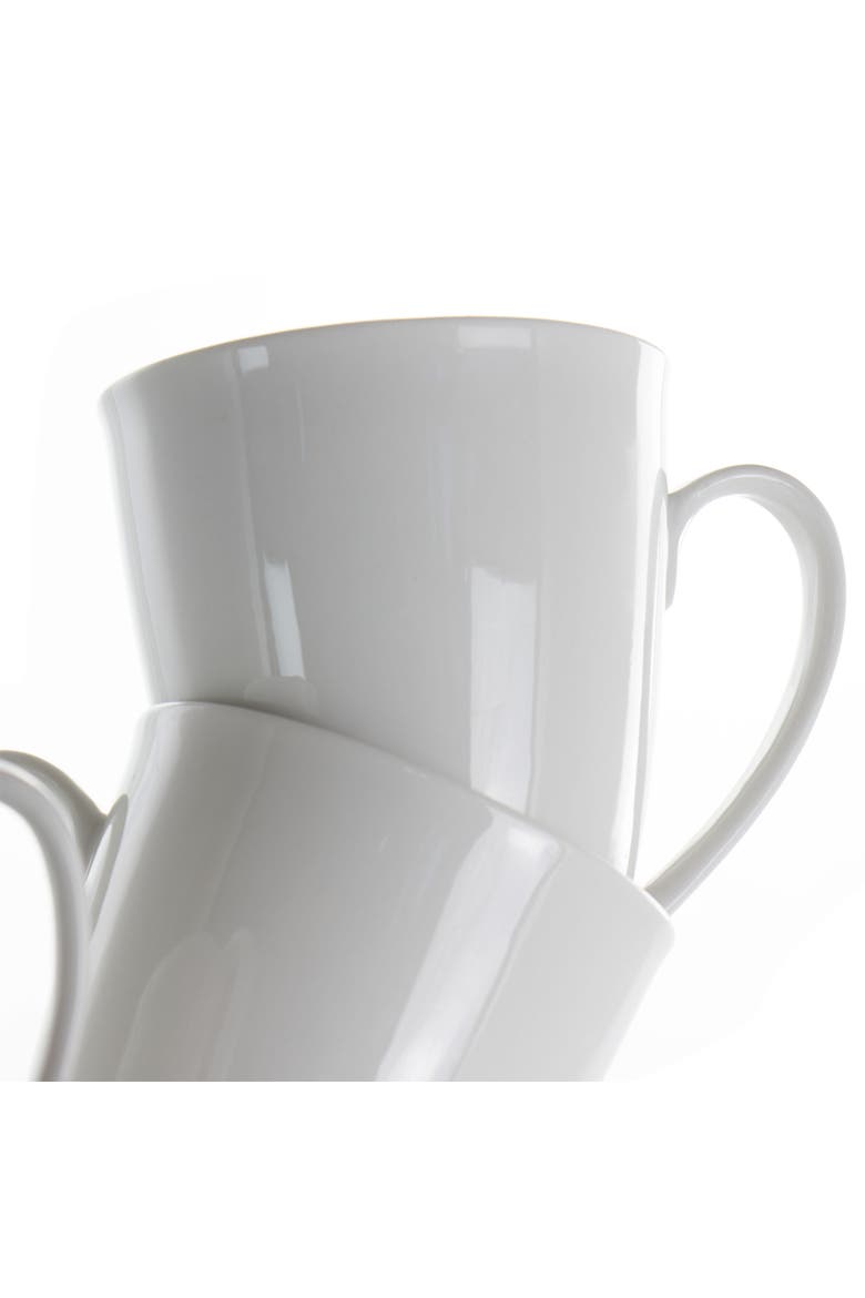 Rosales 6 Piece 12 Ounce Porcelain Mug Set, Alternate, color, White