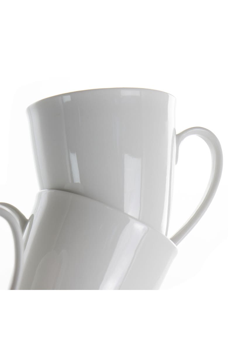 Elama Rosales 6 Piece 12 Ounce Porcelain Mug Set, Alternate, color, White