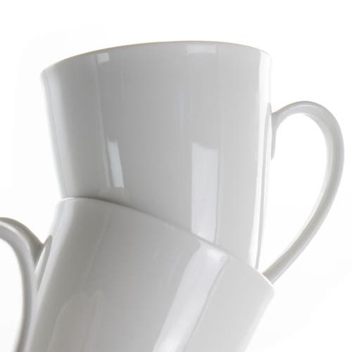 Elama Rosales 6 Piece 12 Ounce Porcelain Mug Set In White