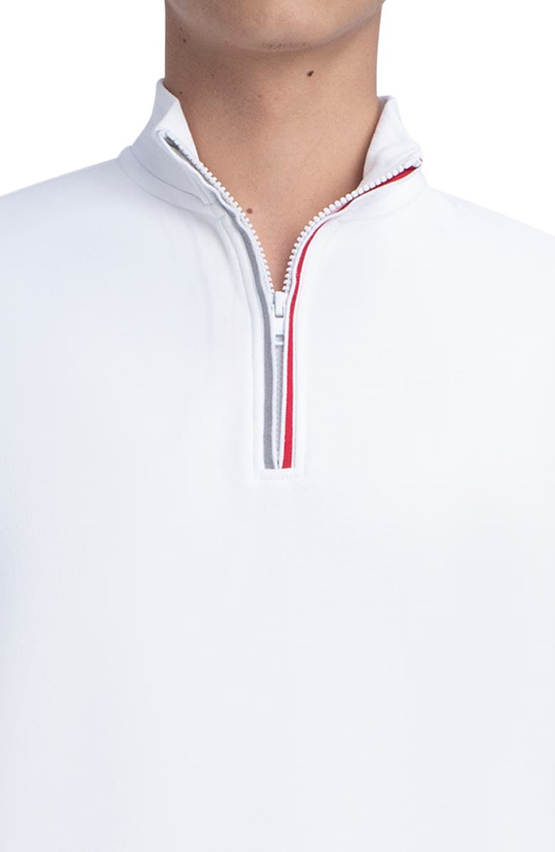 Bugatchi Comfort Cotton Quarter Zip Pullover, Alternate, color, White