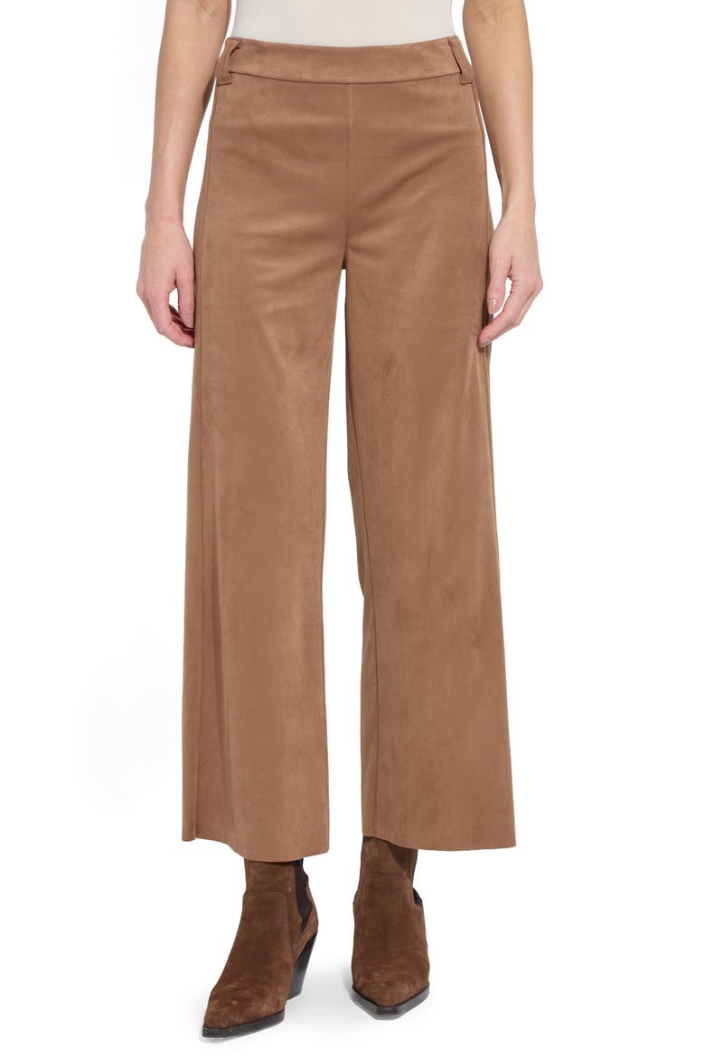 Vionette Faux Suede Wide Leg Pants, Main, color, LUX CAM