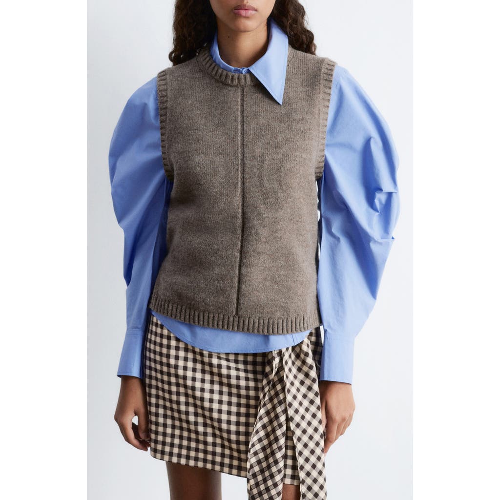& Other Stories Wool & Cotton Sweater Vest In Brown