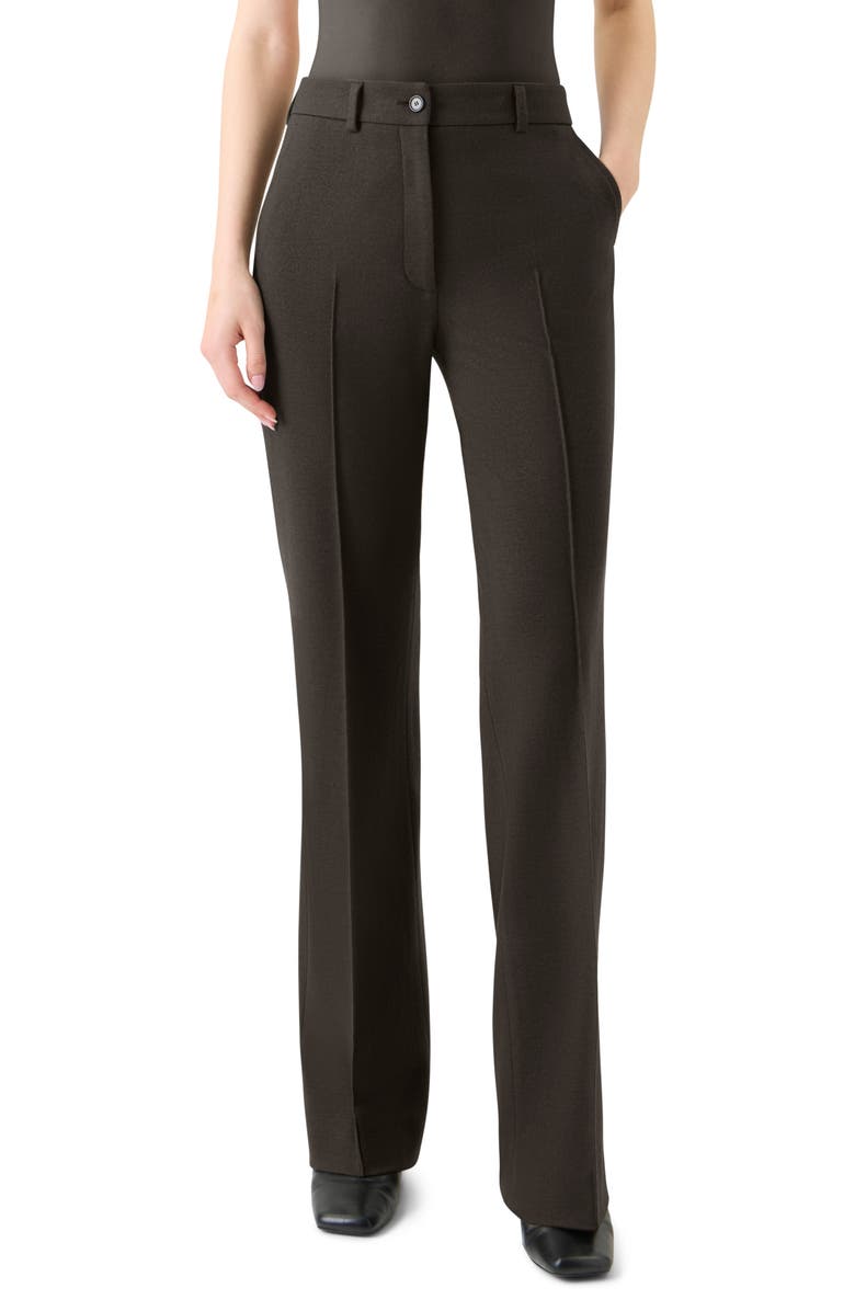 Akris punto Faysa Pintuck Pleat Flare Wool Pants, Main, color,