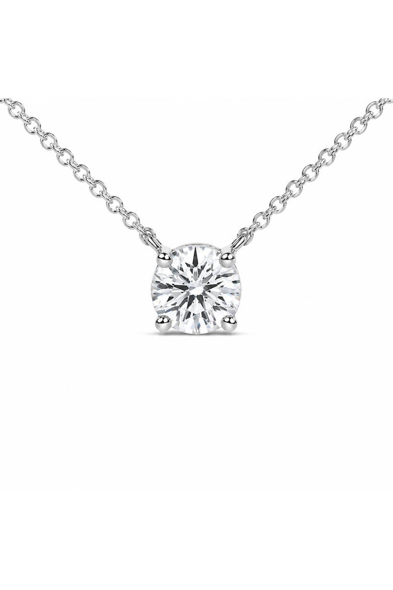 14K White Gold 1.00 Cttw Lab Grown Diamond Solitaire Pendant, Alternate, color, White Gold