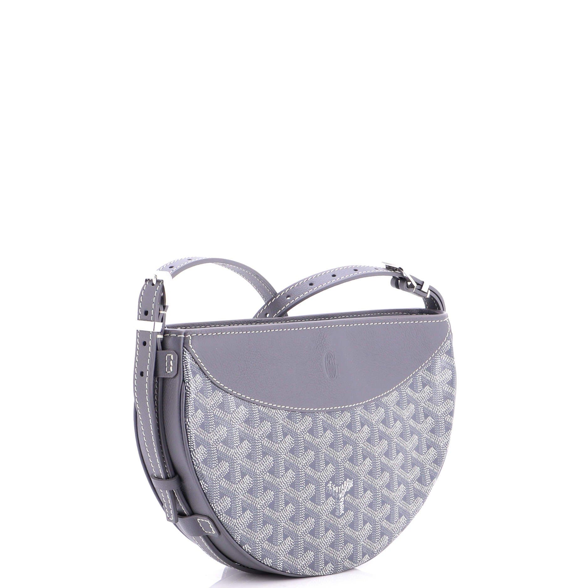 Hirondelle Shoulder Bag Coated Canvas and Leather, Alternate, color, Gray