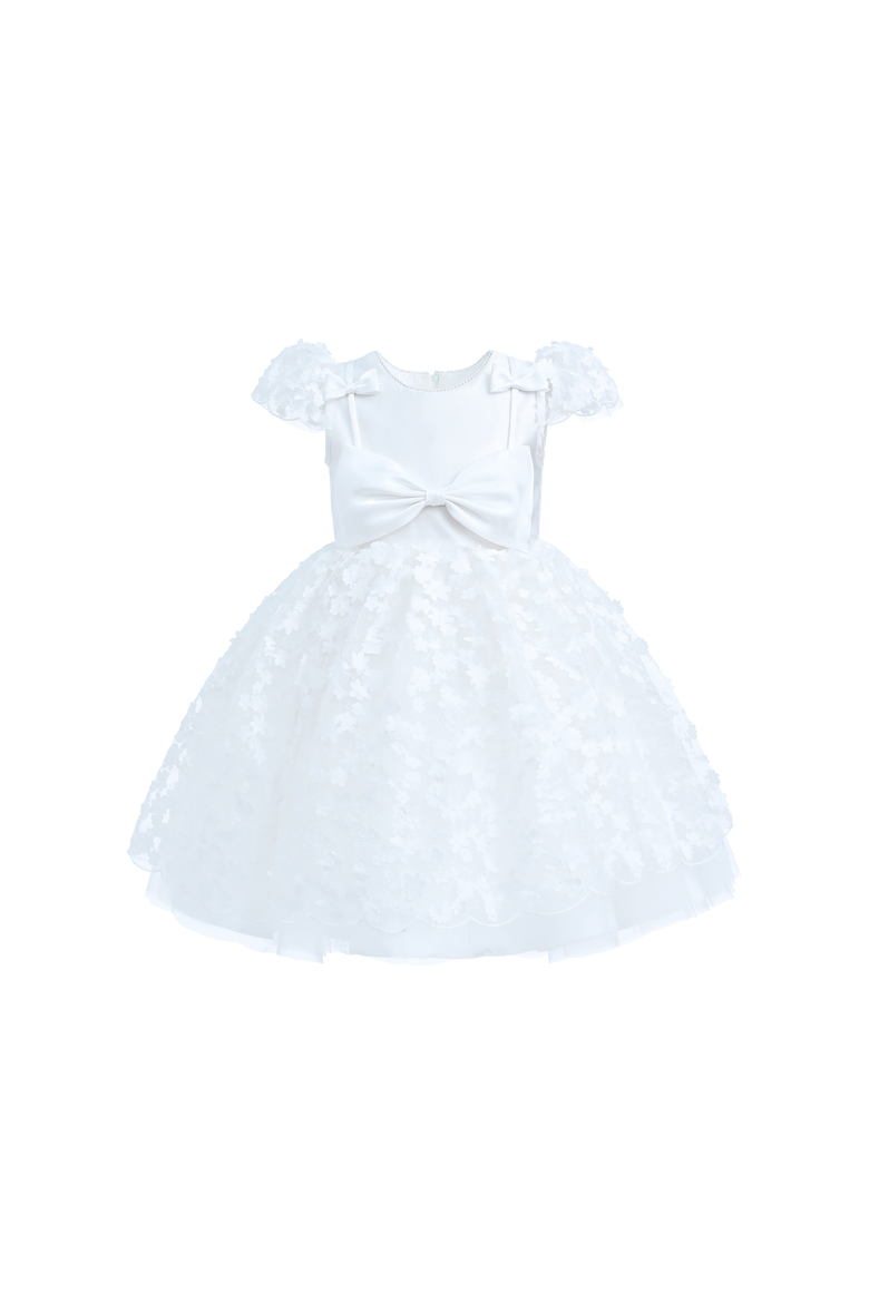 Floral Bow Upton Dress, Main, color, White