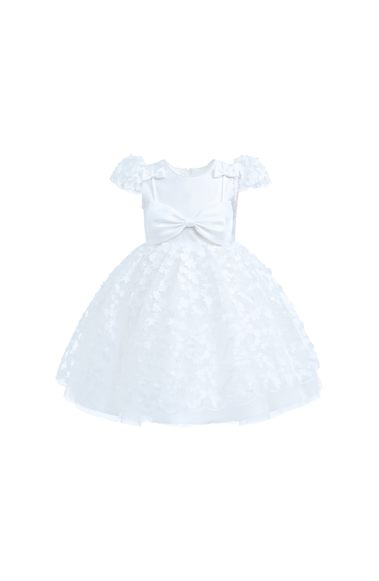 Tulleen Floral Bow Upton Dress, Main, color, White
