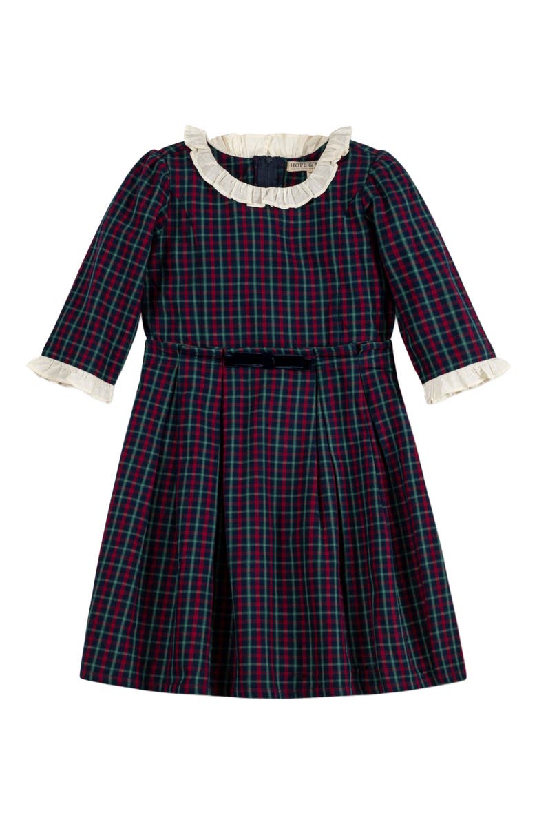 Hope & Henry Girls' Organic Ruffle Trim Party Dress, Toddler, Main, color, 