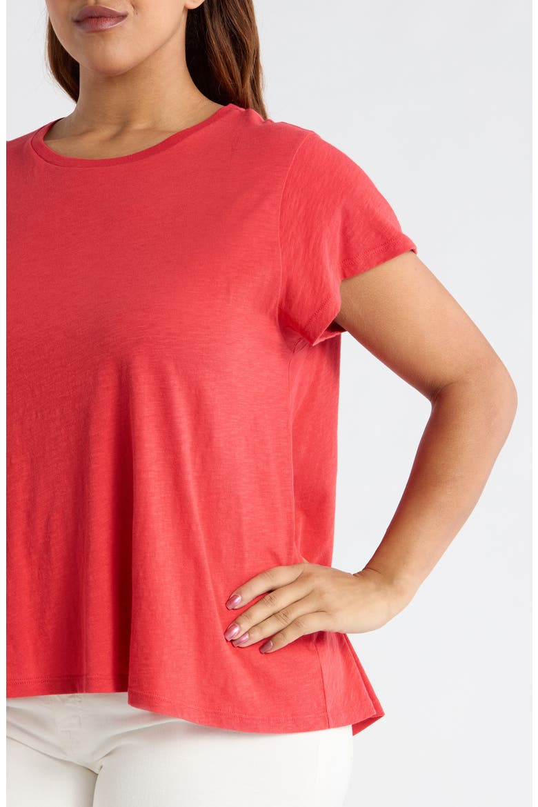 Crewneck Organic Cotton T-Shirt, Alternate, color, GRENADINE
