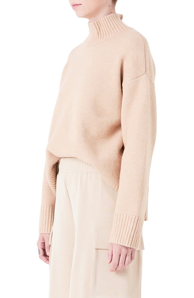 Grey Lab Turtleneck Sweater, Alternate, color, Caramel
