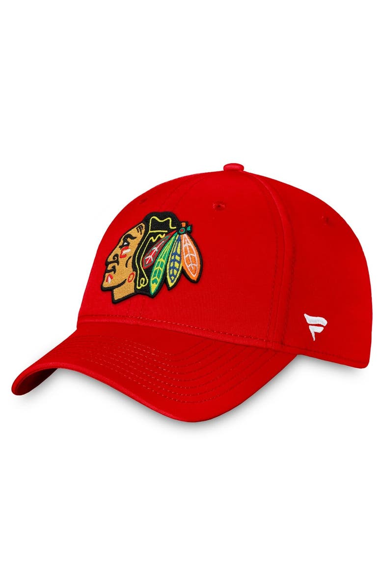 FANATICS Men's Fanatics Red Chicago Blackhawks Core Primary Logo Flex Hat, Main, color, 