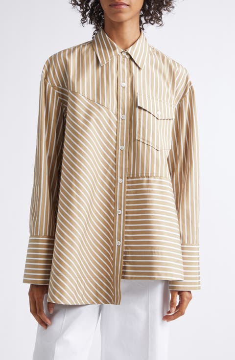 Stripe Asymmetric Shirt