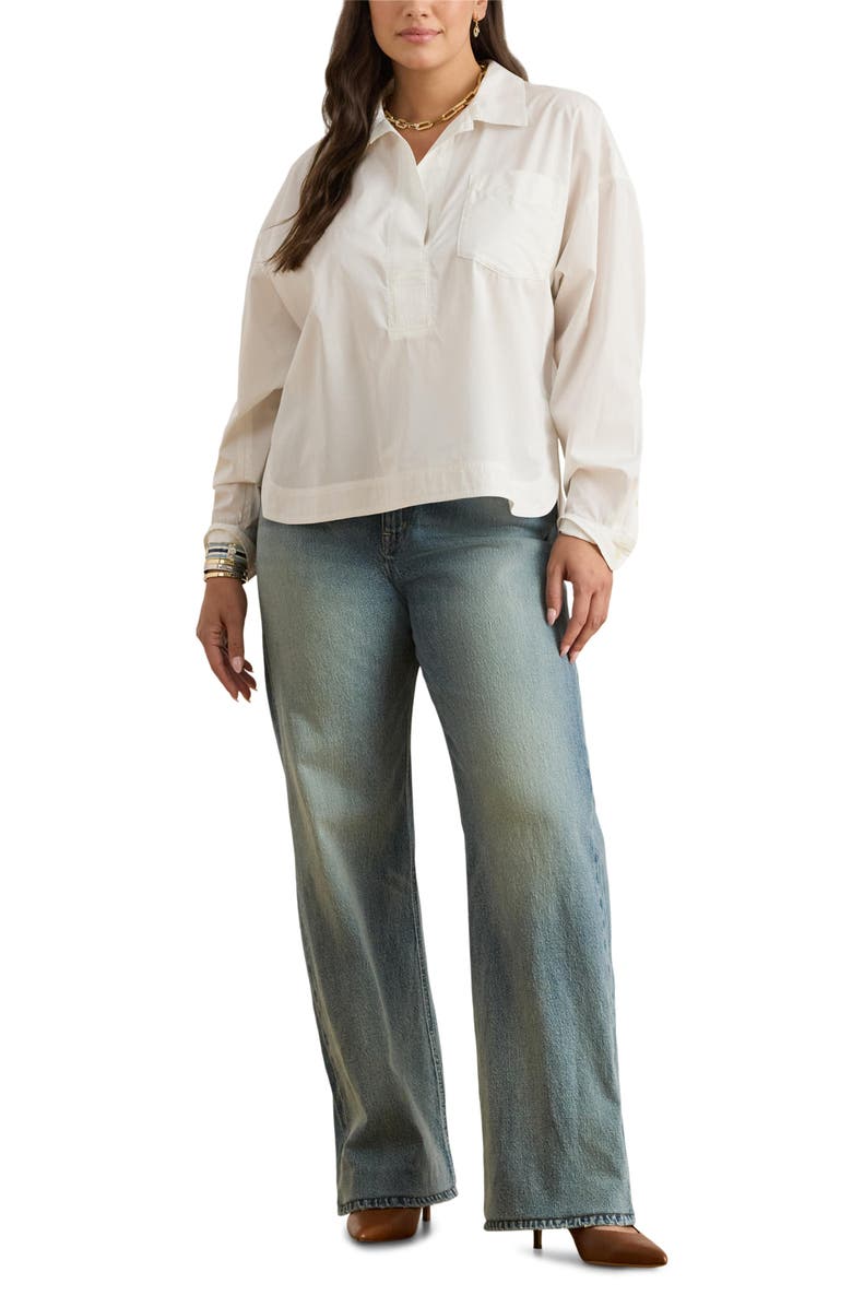 Lauren Ralph Lauren Stachee Popover Cotton Broadcloth Shirt, Alternate, color, White