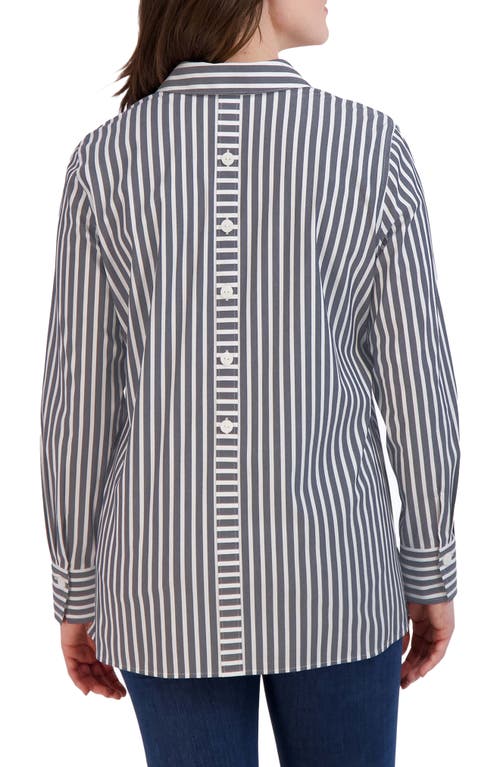 Foxcroft Pamela Stripe Blouse In Black
