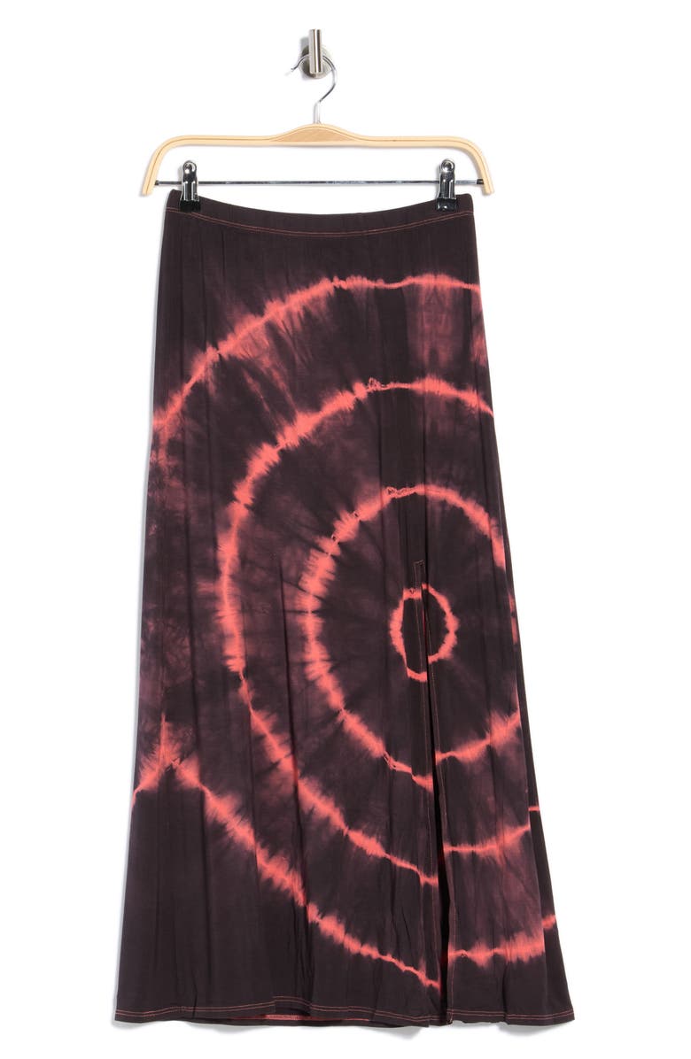 GO COUTURE Slit Maxi Skirt, Main, color, Black Tie Dye