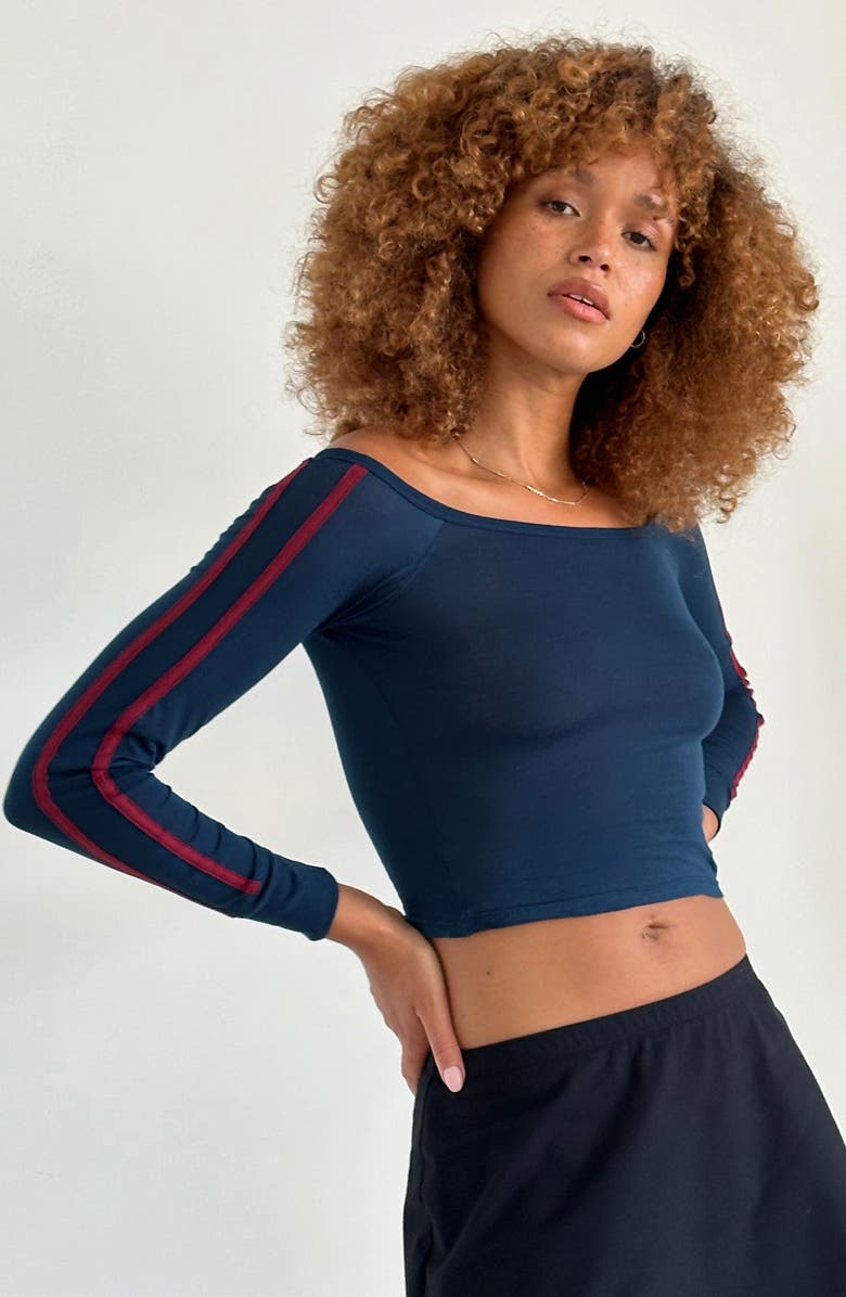 Motel Gavya Adrenaline Crop Top, Alternate, color, Navy