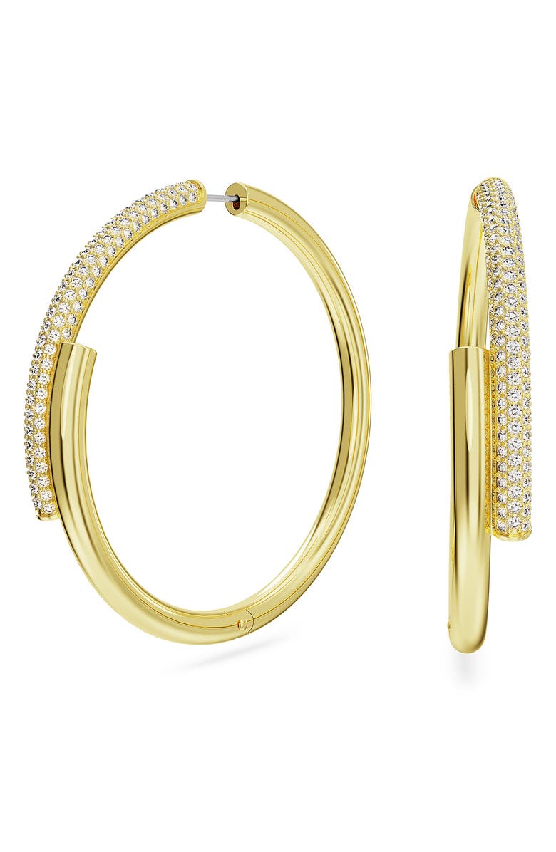 Swarovski Dextera Crystal Bypass Hoop Earrings, Main, color, 