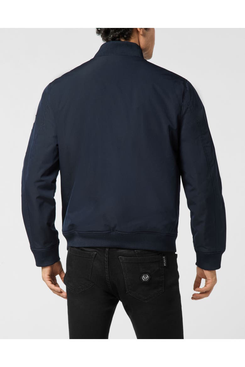 Nylon Bomber Jacket Men, Alternate, color, navy