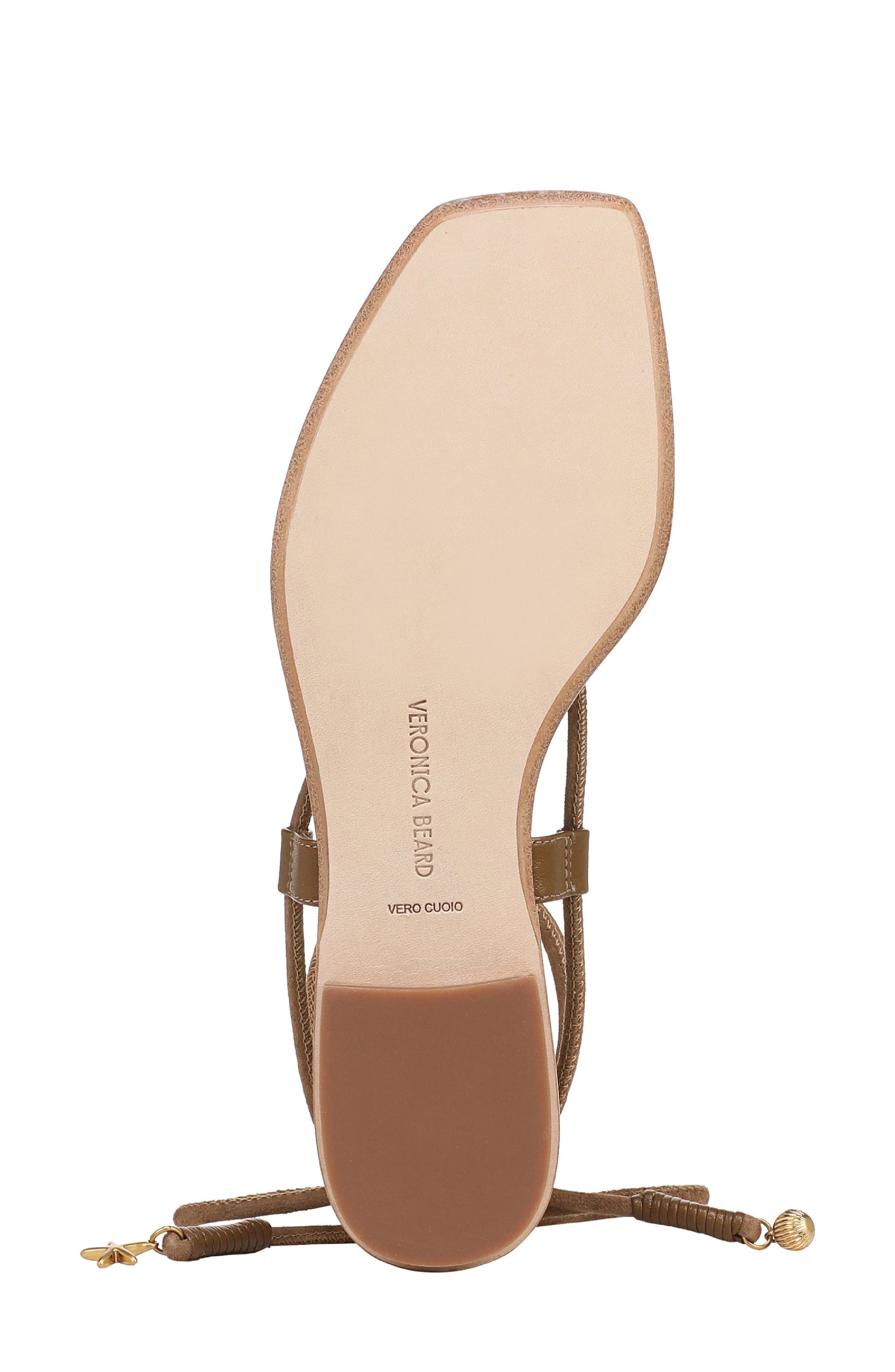 Veronica Beard Rosetta Ankle Wrap Sandal, Alternate, color, Chestnut