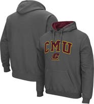 COLOSSEUM Men's Colosseum Charcoal Cent. Michigan Chippewas Arch and Logo Pullover Hoodie