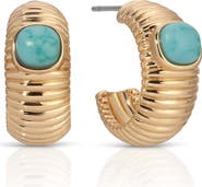 Ettika Semiprecious Stone Hoop Earrings
