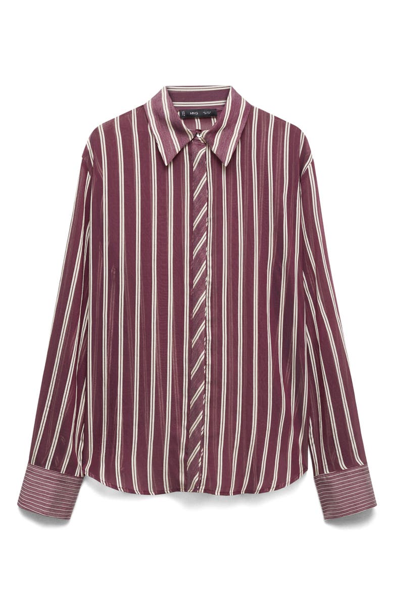 MANGO Stripe Button-Up Shirt, Alternate, color, 