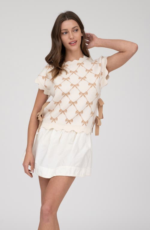 BLU PEPPER BLU PEPPER BOW CAP SLEEVE SWEATER 