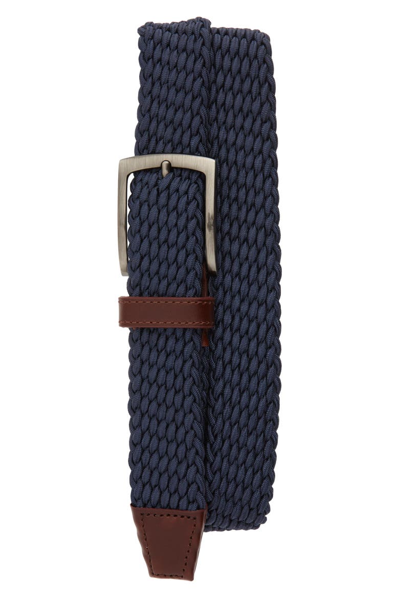 Stretch Knit Belt, Main, color, NAVY