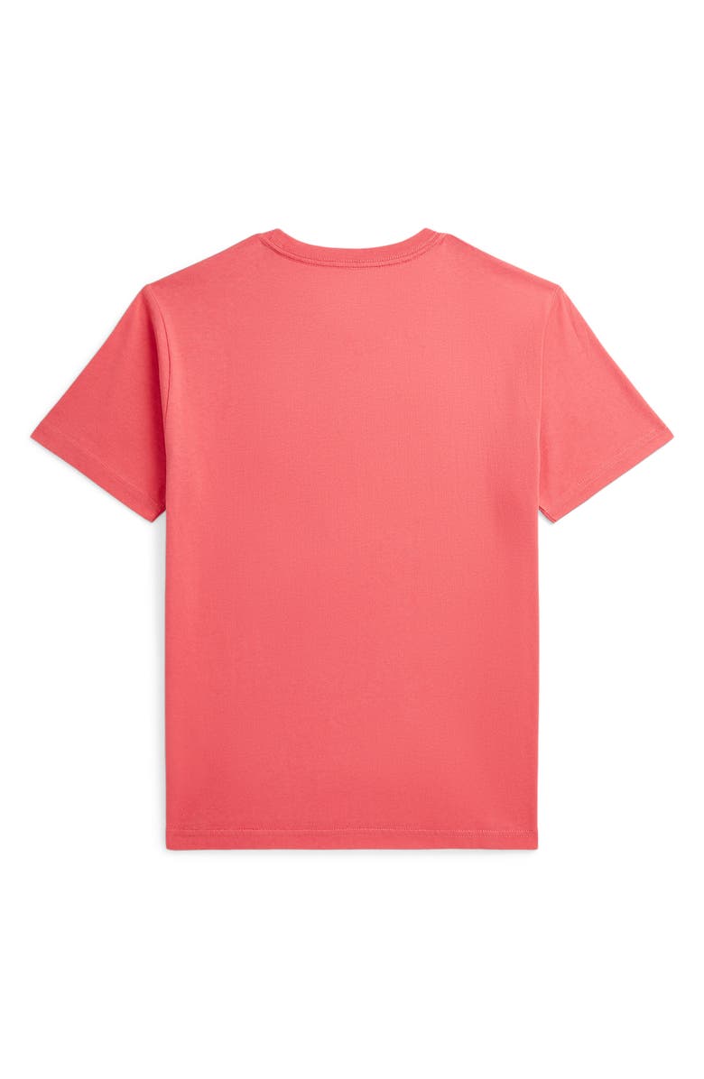 Polo Ralph Lauren Kids' Madras Logo Appliqué T-Shirt, Alternate, color, Red Sky