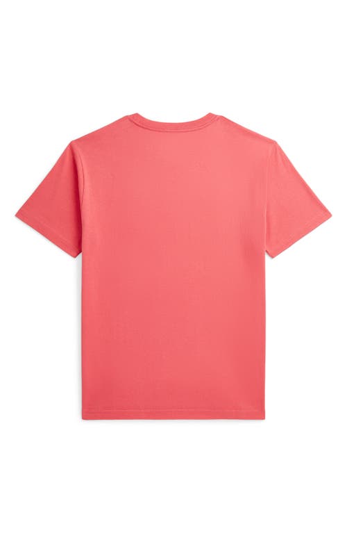 Polo Ralph Lauren Big Boys Madras-logo Jersey T-shirt In Red Sky