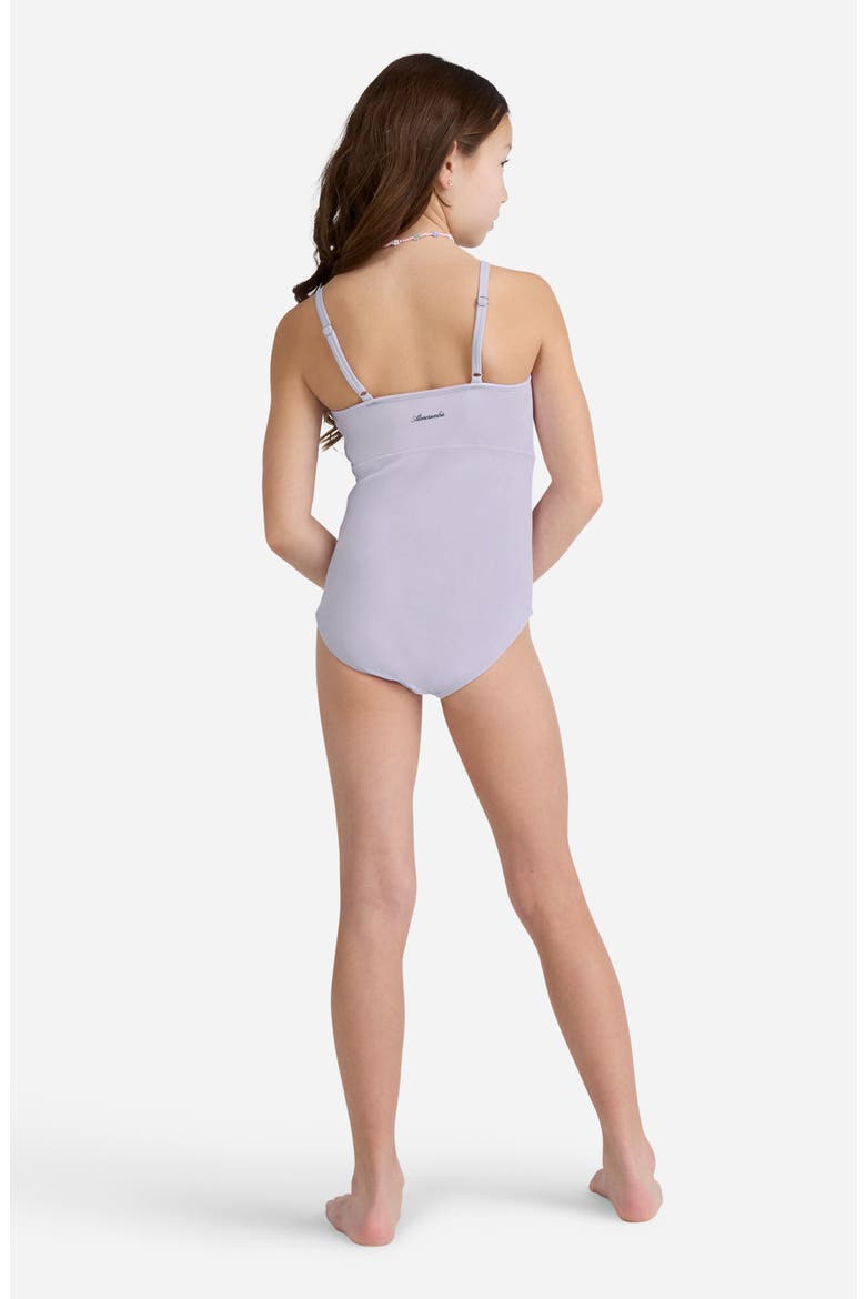 Kids' Cinched Cutout One-Piece Swimsuit, Alternate, color, ORCHID PETAL
