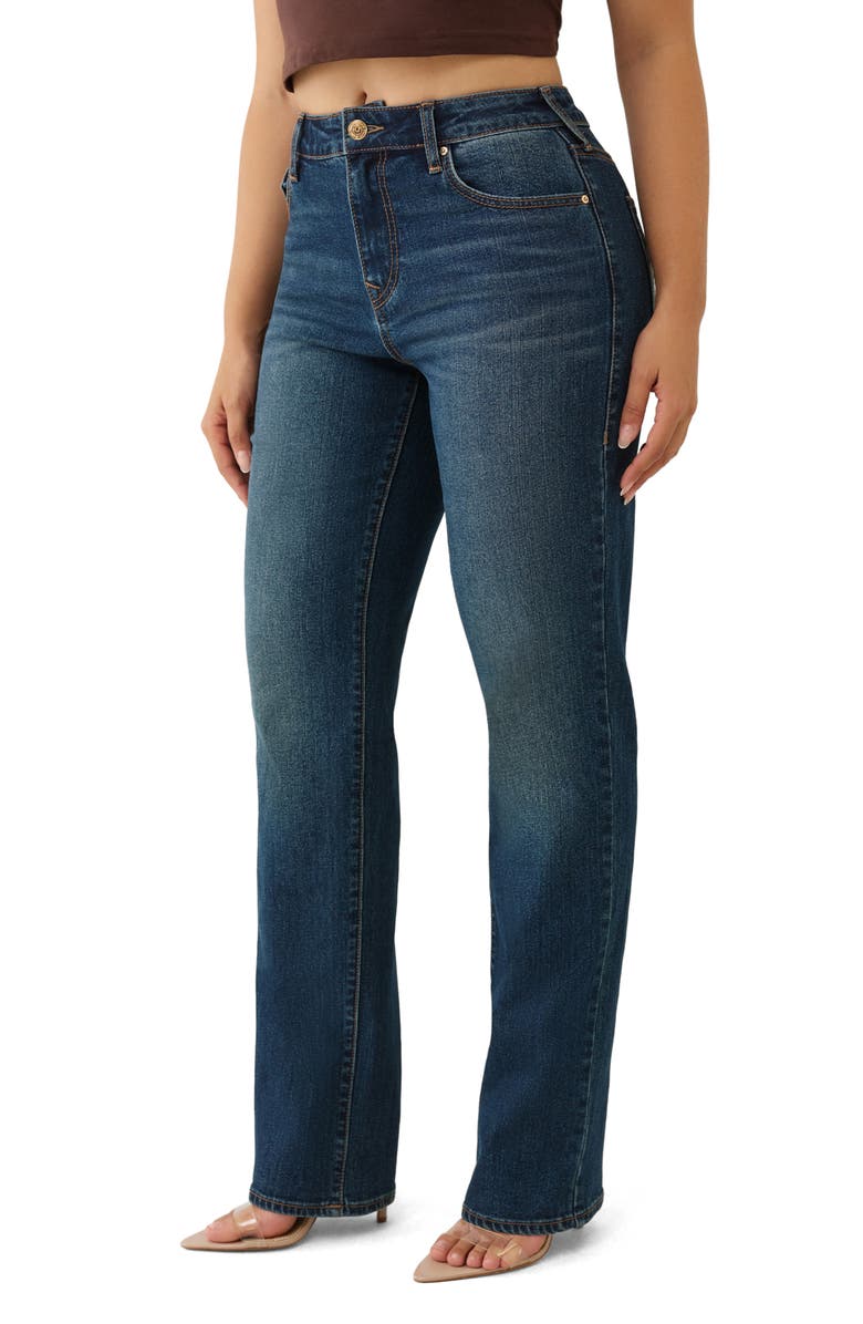 True Religion Sarah High Waist Straight Leg Jeans, Alternate, color, Medium Amber Nights Wash
