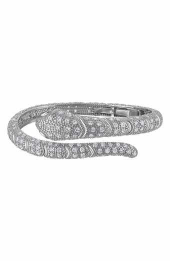 FZN Pavé Cubic Zirconia Snake Hinged Bracelet