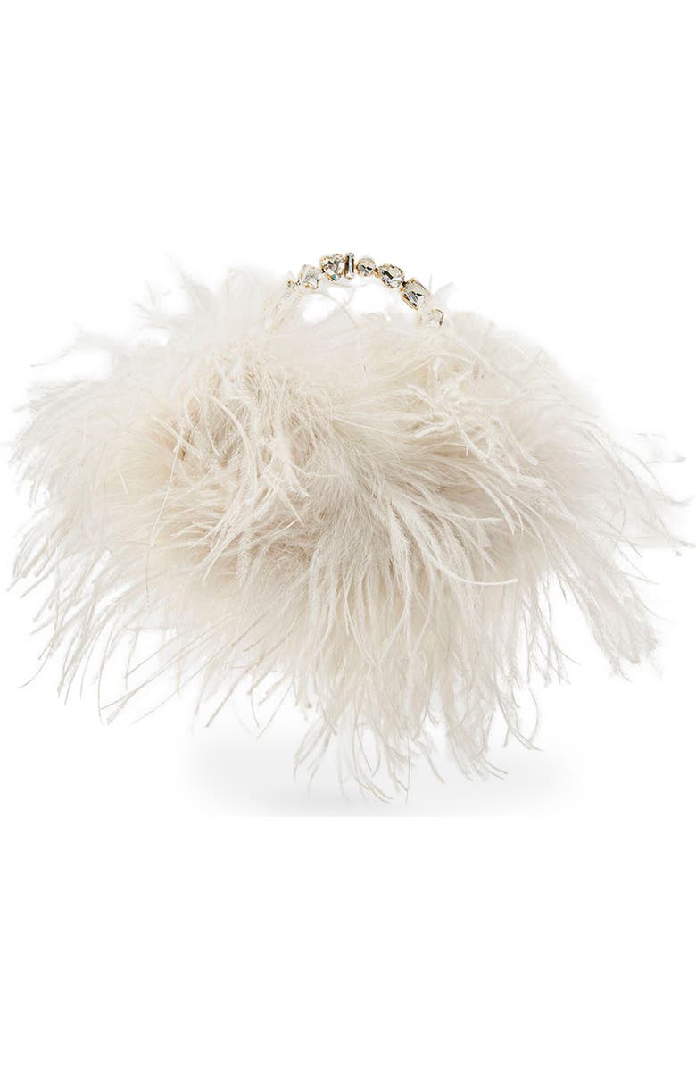 L’alingi Feather Top Handle Bag, Main, color, White
