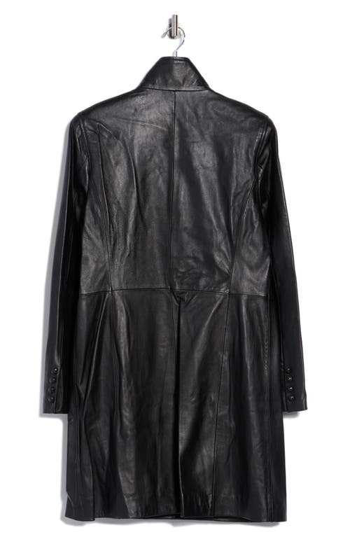 L'agence Lyon Leather Military Coat In Black