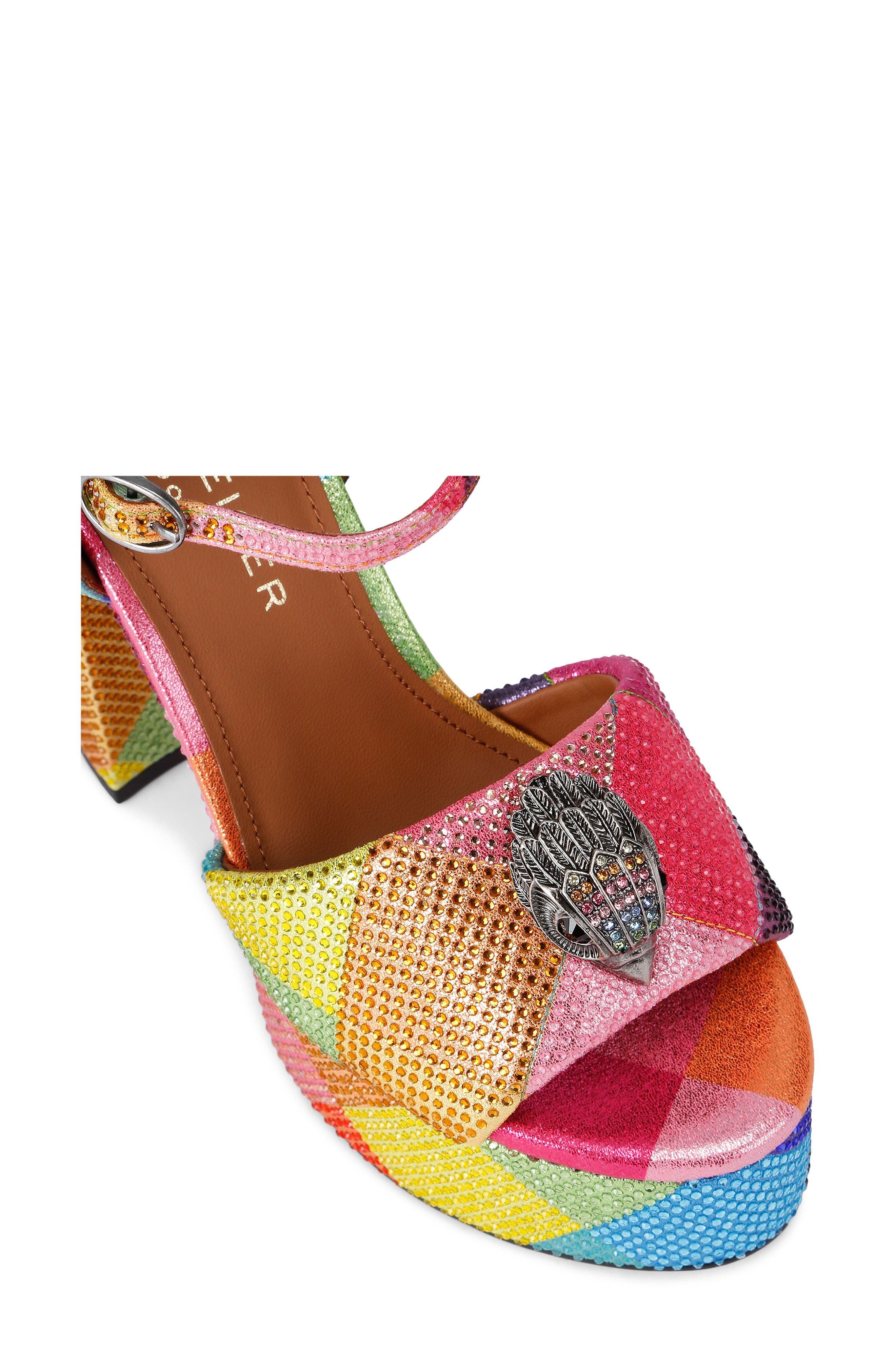 Kurt Geiger London Kensington Ankle Strap Platform Sandal, Alternate, color, Rainbow Multi