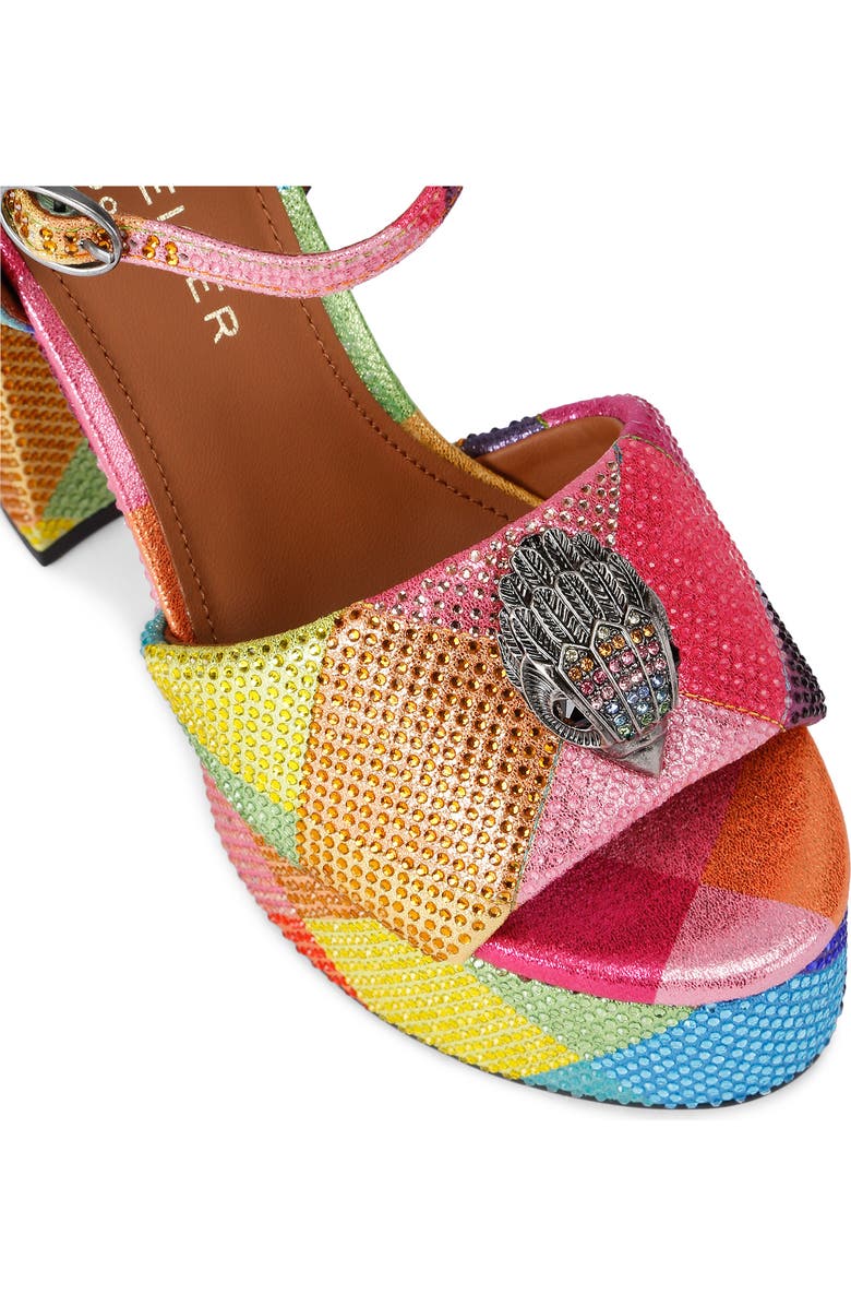 Kurt Geiger London Kensington Ankle Strap Platform Sandal, Alternate, color, Rainbow Multi