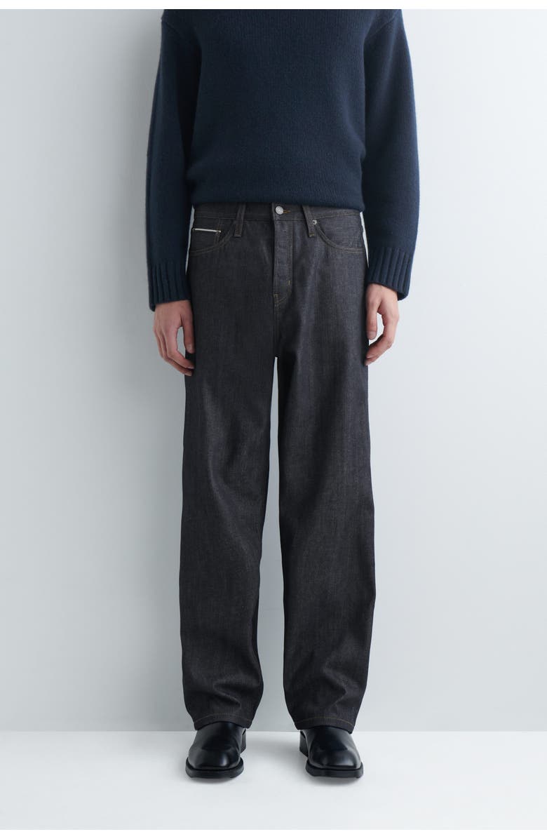 COS Rider Raw Selvedge Relaxed-Fit Straight-Leg Jeans, Alternate, color, Raw Indigo