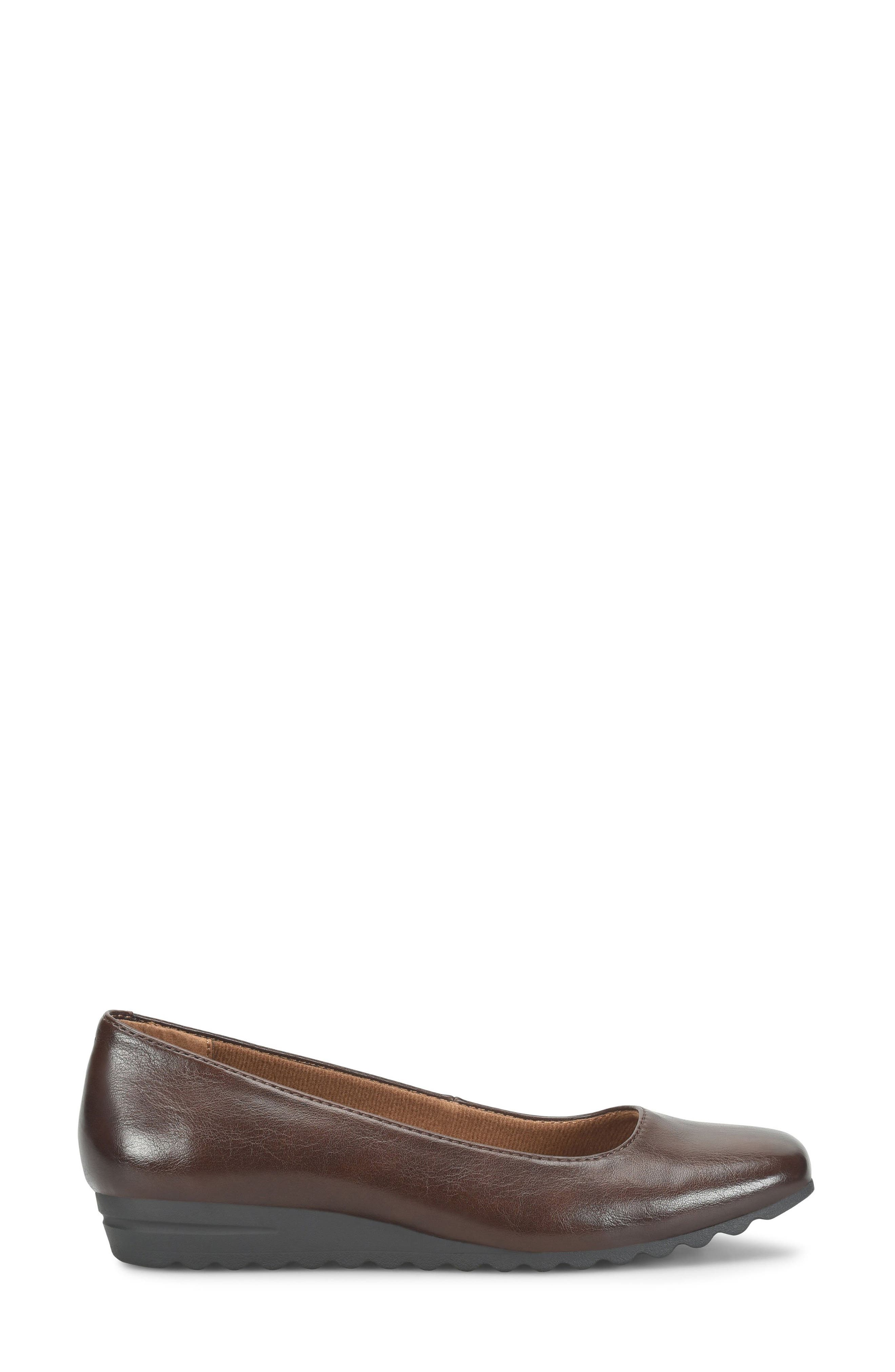 Paxton Faux Leather Wedge Pump, Alternate, color, DARK BROWN